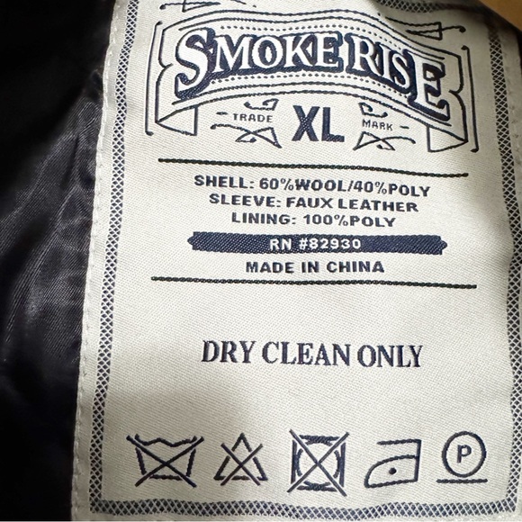 Smoke Rise Black Varsity Jacket XL - Picture 4 of 12